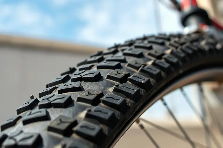Kompaktes Faltrad mit pannensicheren Reifen, eng anliegenden Schutzblechen und eingeklappten Pedalen auf nassem Asphalt